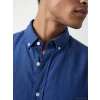 LCW Vision Mavi Regular Fit Keten Karışımlı Erkek Gömlek