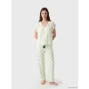 LCW DREAM Ekru V Yaka Desenli Kadın Pijama Takımı