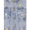 LCW Kids Mavi Gömlek Yaka Nakışlı Kız Çocuk Jean Ceket