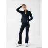 KOOR SPORT Siyah Dik Yaka Parmak Geçmeli Kadın Fermuarlı Sweatshirt