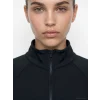 KOOR SPORT Siyah Dik Yaka Parmak Geçmeli Kadın Fermuarlı Sweatshirt