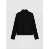 KOOR SPORT Siyah Dik Yaka Parmak Geçmeli Kadın Fermuarlı Sweatshirt