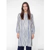 LCW Modest Lacivert Çizgili Kadın Gömlek Tunik