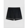 LCW DREAM Siyah Gömlek Yaka Kadın Şortlu Pijama Takımı