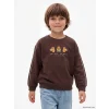 LCW baby Kahverengi Baskılı Erkek Çocuk Kalın Sweatshirt