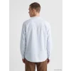 XSIDE Mavi Regular Fit Hakim Yaka Çizgili Poplin Erkek Gömlek