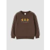 LCW baby Kahverengi Baskılı Erkek Çocuk Kalın Sweatshirt