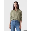 LCW EVERYDAY Haki Dokulu Oversize Kadın Gömlek