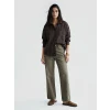 LCW Vision Kahverengi Ekose Oversize Kadın Gömlek