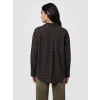 LCW Vision Kahverengi Ekose Oversize Kadın Gömlek