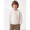 LCW baby Beyaz Bisiklet Yaka Düğmeli Erkek Çocuk Sweatshirt