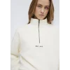 Mavi 1S10533-89145 MVJNS Nakışlı Yarı Fermuarlı Ekru Sweatshirt