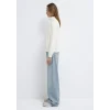 Mavi 1S10533-89145 MVJNS Nakışlı Yarı Fermuarlı Ekru Sweatshirt