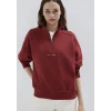 Mavi 1S10533-70411 MVJNS Nakışlı Yarı Fermuarlı Kırmızı Sweatshirt