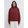 Mavi 1S10533-70411 MVJNS Nakışlı Yarı Fermuarlı Kırmızı Sweatshirt