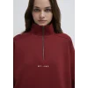Mavi 1S10533-70411 MVJNS Nakışlı Yarı Fermuarlı Kırmızı Sweatshirt