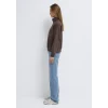 Mavi 1S10533-71603 MVJNS Nakışlı Yarı Fermuarlı Kahverengi Sweatshirt