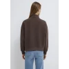 Mavi 1S10533-71603 MVJNS Nakışlı Yarı Fermuarlı Kahverengi Sweatshirt