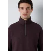Mavi 0S20027-88083 Yarı Fermuarlı Kahverengi Sweatshirt