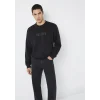 Mavi 0S10551-900 Mavi Logo Baskılı Bisiklet Yaka Siyah Sweatshirt