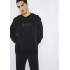 Mavi 0S10551-900 Mavi Logo Baskılı Bisiklet Yaka Siyah Sweatshirt