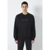 Mavi 0S10551-900 Mavi Logo Baskılı Bisiklet Yaka Siyah Sweatshirt
