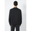Mavi 0S10551-900 Mavi Logo Baskılı Bisiklet Yaka Siyah Sweatshirt