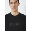 Mavi 0S10551-900 Mavi Logo Baskılı Bisiklet Yaka Siyah Sweatshirt