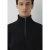 Mavi 0S20027-900 Yarı Fermuarlı Siyah Sweatshirt