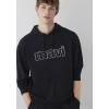 Mavi 0S10196-900 Mavi Logo Baskılı Siyah Sweatshirt