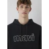 Mavi 0S10196-900 Mavi Logo Baskılı Siyah Sweatshirt