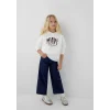 Mavi 7S10179-70057 Mavi Logo Baskılı Kapüşonlu Ekru Sweatshirt