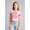 Defacto D8542A8PN253 Pembe Baskılı Fitilli Kaşkorse Tişört Kız Çocuk