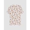 LCW Young Ekru Bebe Yaka Ayıcık Baskılı Kadın Şortlu Pijama Takımı