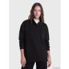 LCW Modest Siyah Soft Touch Oversize Kadın Sweatshirt Tunik