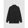 LCW Modest Siyah Soft Touch Oversize Kadın Sweatshirt Tunik