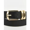 LCW ACCESSORIES Siyah Deri Görünümlü Kadın Kemer