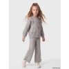 LCW Kids Gri Fiyonk Detaylı Kız Çocuk Triko Takım