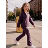 LCW Kids Mor Dik Yaka Kız Çocuk Soft Touch Taytlı Takım