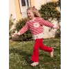 LCW Kids Kırmızı Fırfırlı Kız Çocuk Taytlı Takım