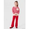 LCW Kids Kırmızı Fırfırlı Kız Çocuk Taytlı Takım