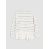 LCW Kids Ekru Bisiklet Yaka Fırfırlı Kız Çocuk Sweatshirt