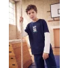 LCW Kids Lacivert Baskılı Erkek Çocuk Tişört