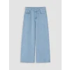 LCW Kids Mavi Wideleg Taş İşlemeli Kız Çocuk Jean Pantolon