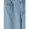 LCW Kids Mavi Wideleg Taş İşlemeli Kız Çocuk Jean Pantolon