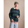 LCW Kids Yeşil Polo Yaka Çizgili Erkek Çocuk Sweatshirt