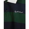 LCW Kids Yeşil Polo Yaka Çizgili Erkek Çocuk Sweatshirt