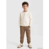 LCW Kids Kahverengi Beli Lastikli Nakışlı Erkek Çocuk Jogger Eşofman Altı