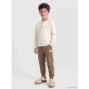 LCW Kids Kahverengi Beli Lastikli Nakışlı Erkek Çocuk Jogger Eşofman Altı