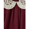 LCW Kids Bordo Bebe Yaka Nakışlı Uzun Kollu Kız Çocuk Elbise